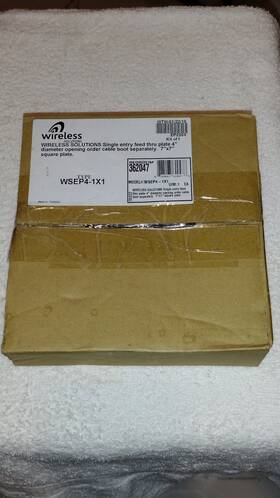 Wsep4-1x1 Wireless Solutions Single Entry Feed Thru Plate 4 Inch 7 X Square