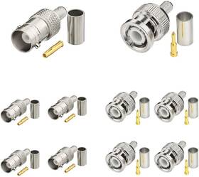 Wlaniot 445028889887 Superbat Bnc Crimp Connectors Kit Male Female Solder Attachment