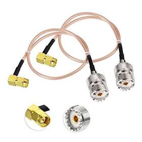 So-239 Wlaniot 690770174898 So239 To Sma Cable Uhf Female Male Right Angle 12 Inch For Rf