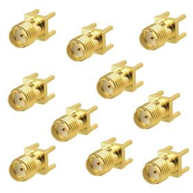 Ls1011 Wlaniot 10pcs Sma Female Pcb Panel Edge Mount Connector Straight Solder Rf Coaxial Adapt