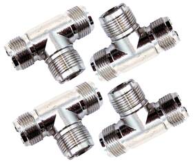 So-239 Workman 693031609481 4 Lot Taaf Cb Radio Inch T Connector All Female Coax Cable Adapter