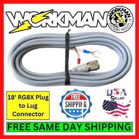 8x-18-pl-lug Workman 18ft Rg8x With Pl259 To Lugs Cb Radio Antenna Coaxial Cable