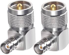 Pl259 Xcf 445044834830 Uhf Male To Bnc Female Right Angle Connector Elbow