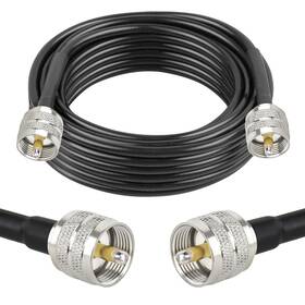 Pl-259 Xrds -rf Rg58-uhf-uhf-20ft--black Rg58 Coax Cb Cable 20ft 50 Ohm With Uhf Male Connectors Flexible And