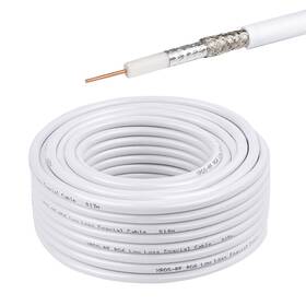 Rg6-50ft-w Xrds -rf Rg6 Dual Shield Cable 50ft 18 Awg 75 Ohm Bare Copper Conductor Coaxial C Rg6-50ft-w Xrds -rf Rg6 Dual Shield Cable 50ft 18 Awg 75 Ohm Bare Copper Conductor Coaxial C