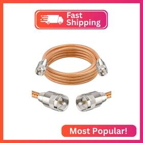 Rg8x-uhf-cb-8ft-brown Xrds -rf 8ft Rg8x Coaxial Cable With Uhf Male Pl259 Connectors Solid Copper Cor