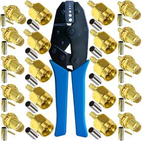 Ct-s-174 Yeerong Sma Cable Crimping Tool And 10pcs Male To Female Connectors For Rg174 Rg316