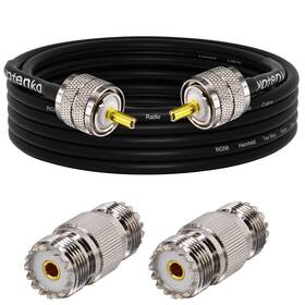 K0028-n Yotenko Rg58 Coaxial Cable Cb 16.4ft Pl259 Male To 50 Ohm Coax With 2pcs