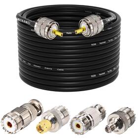 K0049-y Yotenko Ham Radio Coax Cable Rg58 50 Ohm 23m 75ft Pl259 Male To So239 Female With 4-p