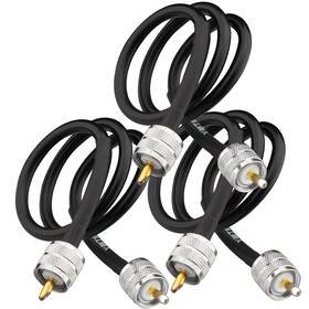 K0060-3x-y Yotenko Rg8x Jumper Cable 2 Ft 3-pack Cb Coax Uhf Pl259 Male To Low Loss