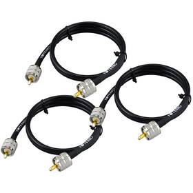 Yotenko K0061-3x-y Rg8x Coaxial Cable 3 Ft Pack Cb Coax Uhf Pl259 Male Connector Low L