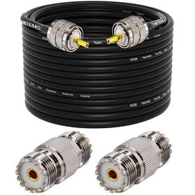 Yotenko K0080-y Cb Antenna Cable 75ft Pl259 Rg58 Coaxial Uhf Male Coax 2pcs