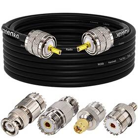 K0022-y Yovkiss Cb Coax Cable Rg58 Coaxial 25ft Uhf Pl259 Male To So239