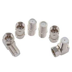Y00048-34 Yuanxi Tech Boobrie F Type Rg6 Coaxial Tv Adapter Kit 6-pack Male Female Adpater 6pcs