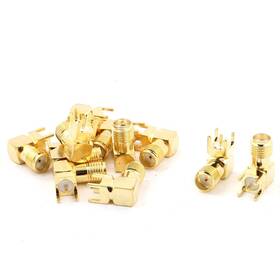Zaplyte 678202824474 12pack Sma Female Jack Right Angle Solder Pcb Mount Rf Connector Adapter Gold