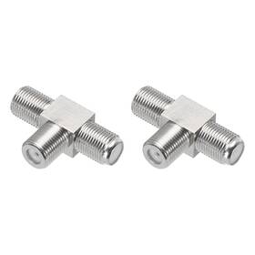Zaplyte 680811533395 2pcs 3 Way Coaxial Connector F Female To 2 Adapter 75 Ohm