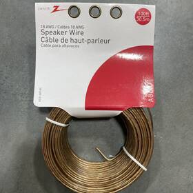 Zenith As110018c 100 Foot Roll 18 Gauge Clear Jacket Speaker Wire 2756674