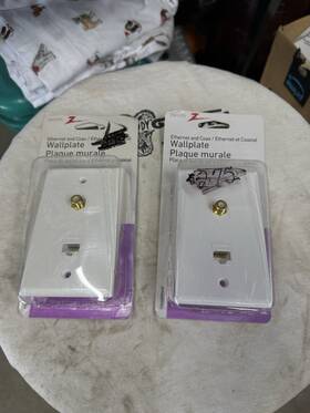 Vw1001wj1w Zenith Vw6e6ew Dual Ethernet Wallplate White Lot Of 2