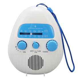 Zopscpu3avh5eg9 Zopsc Am Fm Shower Radio Built In Speaker Hanging Bathroom With Rotating Knob