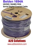 Belden 1694A - 1000' Hd/sdi 18AWG RG6 Digital Coaxial Cable Violet. Fixed Price $679.00.