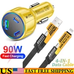 Usb+ Pd 90W Type-c Car Charger Fast Adapter For Iphone 16 15 14 13 12 11 Pro Max. Fixed Price $11.99.