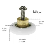 Linwnil Set Of 4 Dia 19MM Stainless Steel Shower Door Wheels Rollers Runners,. Fixed Price $12.72.