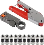 Diann Cable Crimper Coaxial Compression Tool Kit Wire Stripper With 10PCS F. Fixed Price $21.95.