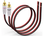 Bukeer 2 Pack Speaker Bare Wire Cables To Rca Plugs 1FT, Black And Red. Fixed Price $11.52.