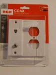 Rca Way Coax, Phone And Duplex Outlet Wall Plate VH63R White New In Box!!!. Fixed Price $9.99.