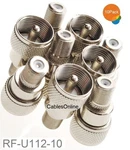 10-PACK Uhf Plug To F-type Female Jack Adapter, Cablesonline RF-U112-10. Fixed Price $26.90.