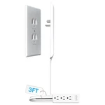 Flat Plug Extension Cord Outlet Concealer Ultra Thin Wall Cover Hide Wire. Fixed Price $38.12.