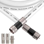 30FT, RG6 White Coaxial Cable With Pin Connector, F81 Double Female Extensi.... Fixed Price $14.65.