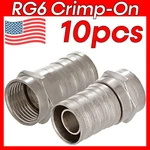 10 Pack F-type Crimp Connectors Male Plug RG6 Coaxial Cable. Fixed Price $8.49.