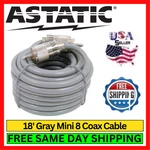 Astatic A8X18G 18FT RG-8X Cb Coax Cable PL-259 Mini Gray Low Loss Radio Ants. Fixed Price $27.49.