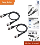 Dual 2FT RG8X Coax Cables With Low Loss PL259 Uhf For High-power Applications. Fixed Price $26.34.