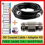 Uniden UNI-142 50FT Low Loss U400 Coax Cable Male Cb Ham Radio Antenna Cell. Fixed Price $47.95.