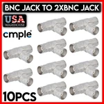 10 Pcs Bnc To Dual Adapter Coaxial T-shape Male Jack Splitter Coupler. Fixed Price $13.09.