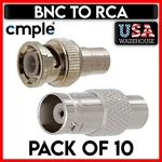 10 Pcs Rca To Bnc Adapter Coaxial Cable Converter Cctv Camera Dvr M/f F/f. Fixed Price $13.99.