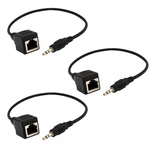 Maxmoral 3PCS 3.5MM 1/8" Stereo Plug To RJ45 Female Extender Over Black. Fixed Price $16.73.