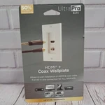 Hdmi + Coax Cable Wall Plate, Recessed 4K, Ultra Pro Elite, Home Theaters Nip. Fixed Price $10.28.