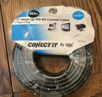 Conect It 50' Ff Hook-up Coaxial Cable Black # CPV-00155 New Sealed Fast Ship. Fixed Price $10.99.