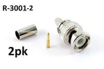 2-PACK Of RG58 Bnc 3-PIECE Crimp Connectors, Cablesonline R-3001-2. Fixed Price $8.95.