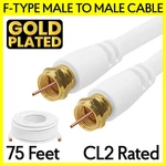 75 Feet Type Antenna Cable White RG6 Coaxial Cord Catv Dvr Satellite. Fixed Price $27.49.