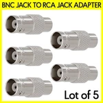5 Pack Bnc Jack Rca Adapter Coax Cable Connector Converter Cctv Camera. Fixed Price $8.99.