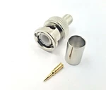 2PC Rf Coax Connector Bnc Male Crimp Nickel Plated Gold Captive Pin RG214 RG9. Fixed Price $10.95.