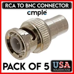 5 Bnc Rca Adapter Female Coaxial Cable Connector Coupler. Fixed Price $11.19.