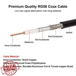 Mookeerf 2X 1FT RG58 Bnc Male/female Coax Cable. Fixed Price $27.99.