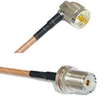 RG142 Silver Uhf PL259 Angle To SO239 Bulkhead Female Coaxial Rf Cable. Fixed Price $29.91.