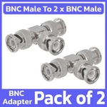 2 Pack Bnc Splitter To Male Coaxial Adapter 3-WAY Cable Coupler. Fixed Price $8.39.