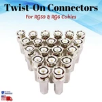 Bnc Male RG59 RG6 Twist Connector Cctv Security Coax Cable Camera Lot. Fixed Price $42.75.